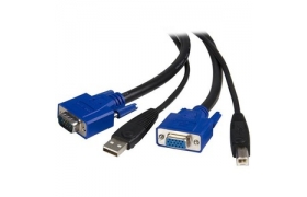 SVUSB2N1_6 Cable KVM de 1 8m Todo en Uno VGA USB A USB B HD15  2 en 1